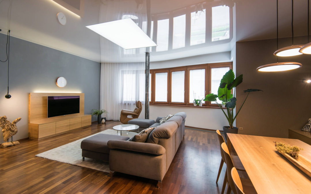 Moderní obývací pokoj s jídelnou